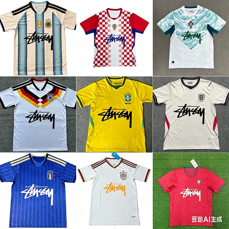 Stüssy x National Team Co-branded Retro Football Jerseys